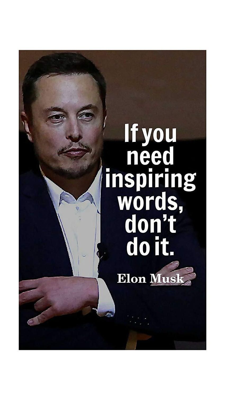 HK imprime l'affiche de citations inspirantes d'Elon Musk, mobile de citations d'elon musc Fond d'écran de téléphone HD
