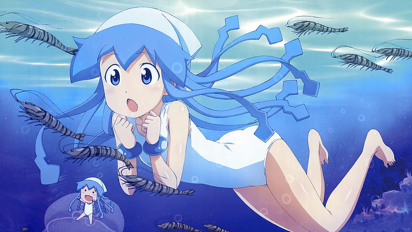 2560x1440 girl, surprise, water, anime girl swimming HD wallpaper