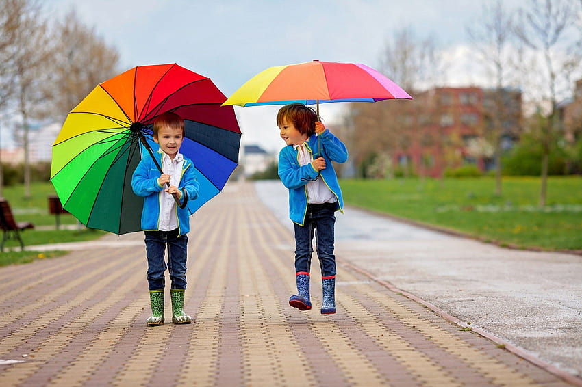 Stylish Cute Boys With Umbrella Jacket Small, stylish little boy HD wallpaper