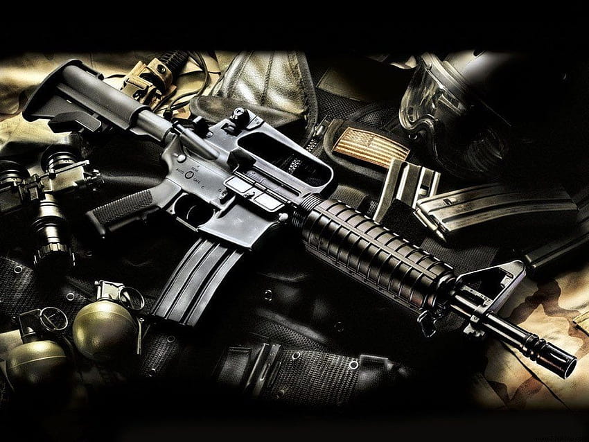 銃、武器、AR 15 / およびモバイル背景、m416 高画質の壁紙