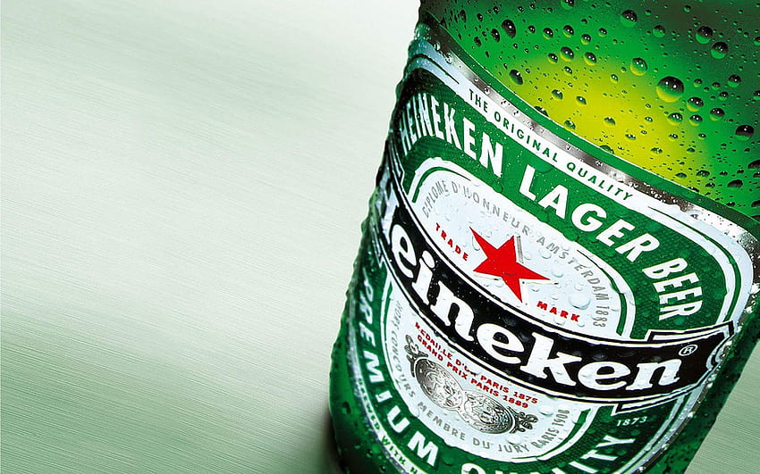 Heineken, birra, marca, bottiglia, etichetta, poker e birra Sfondo HD