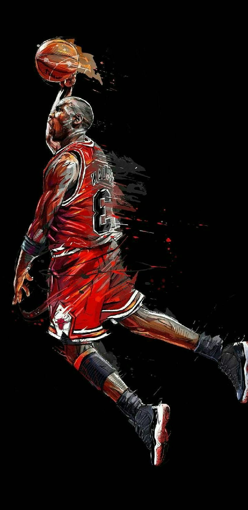 Dustin Carver sul basket Michael Jordan, arte Jordan Sfondo del telefono HD
