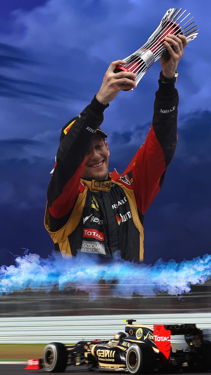 I made this of Romain Grosjean... what do you think? I hope you enjoy it : r/formula1 HD phone wallpaper