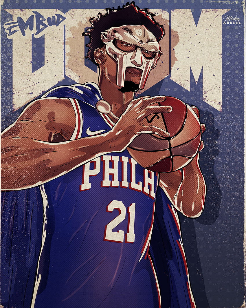 12 Best Philadelphia 76ers, embiid cartoon HD phone wallpaper