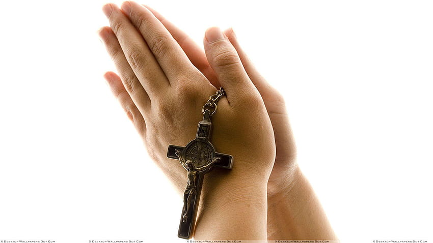 Mani in preghiera ·①, mani in preghiera con rosario Sfondo HD