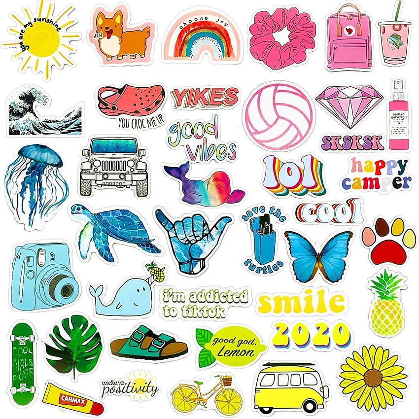 VSCO Stickers for Hydro Flask 100 Pack, Cool Colorful, vsco girl things HD тапет за телефон