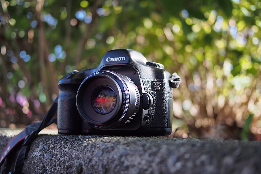 Closeup of black Canon DSLR camera, graphy dslr HD wallpaper