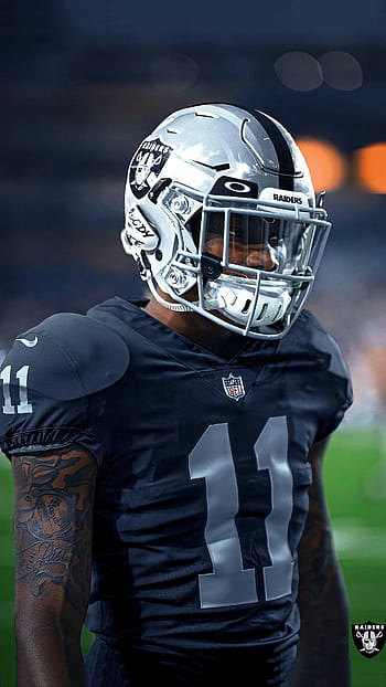 Detailed view of the helmet of Las Vegas Raiders wide receiver Henry Ruggs  III (11) during training camp on Wednesday, Aug 18, 2021, in Thousand Oaks  Stock Photo - Alamy