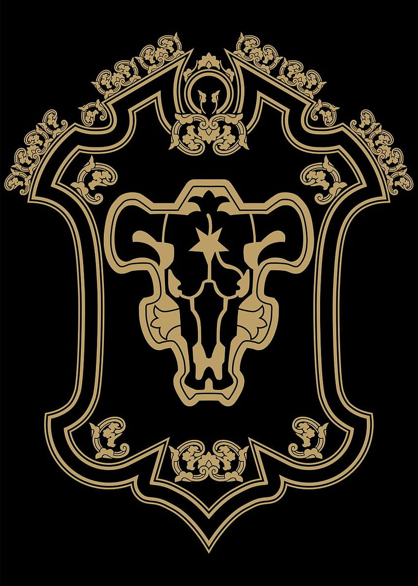 Cartaz de Black Clover Black Bull' por Mounier Wanjak, logotipo de touros pretos Papel de parede de celular HD