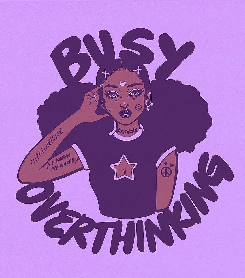 dessin animé Nikki Lee sur Instagram: Overthinking est ce que je fais tout le temps. J'ai toujours 20 longueurs d'avance sur un… Fond d'écran de téléphone HD