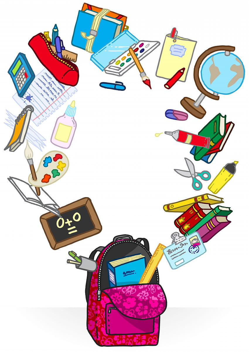 Cartoon School Supplies Clipart, cute school supplies HD phone wallpaper |  Pxfuel