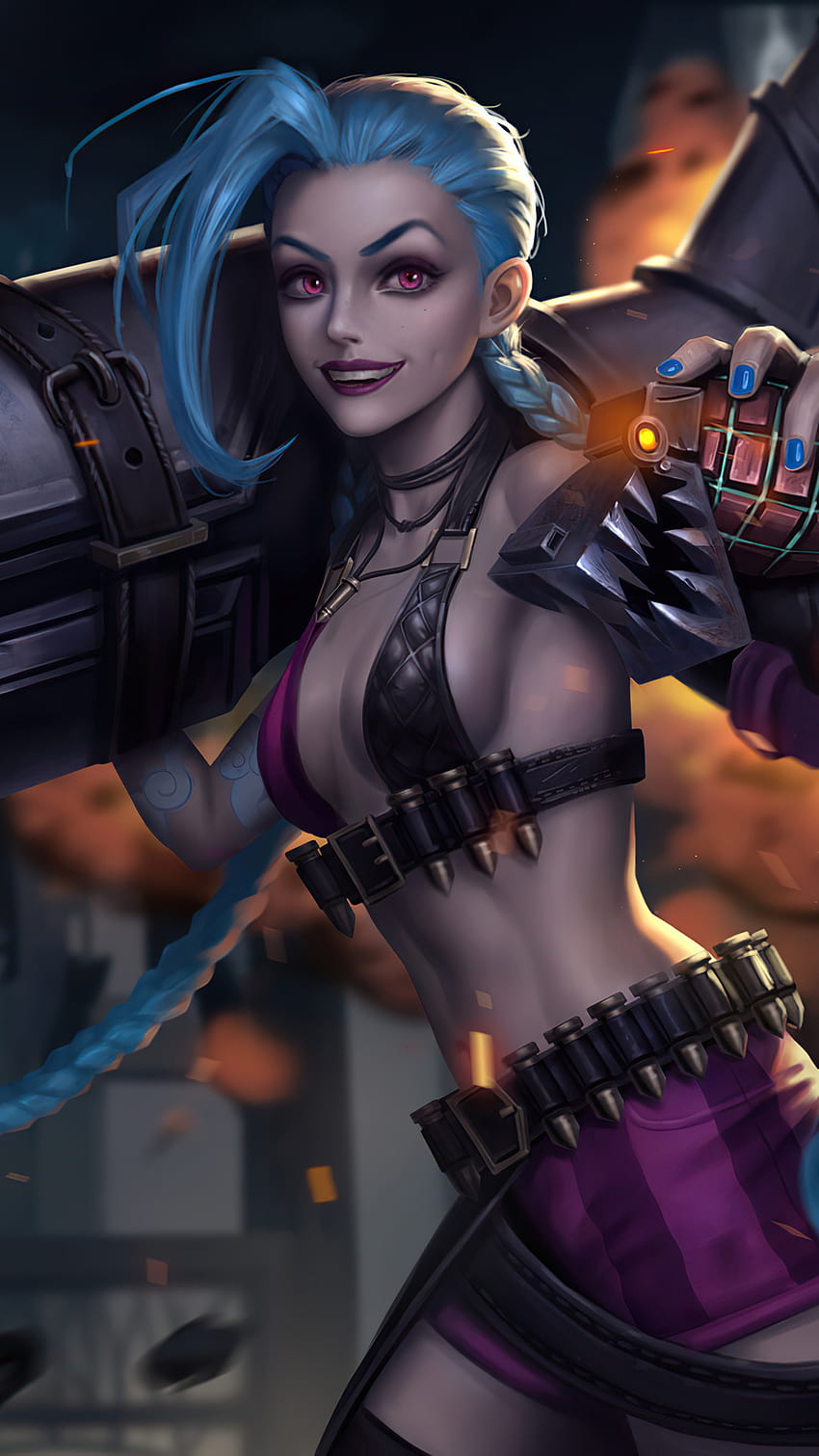 1080x1920 League Of Legends Jinx Iphone 7,6s,6 Plus, Pixel xl ,One Plus 3,3t,5 , Backgrounds, and HD phone wallpaper