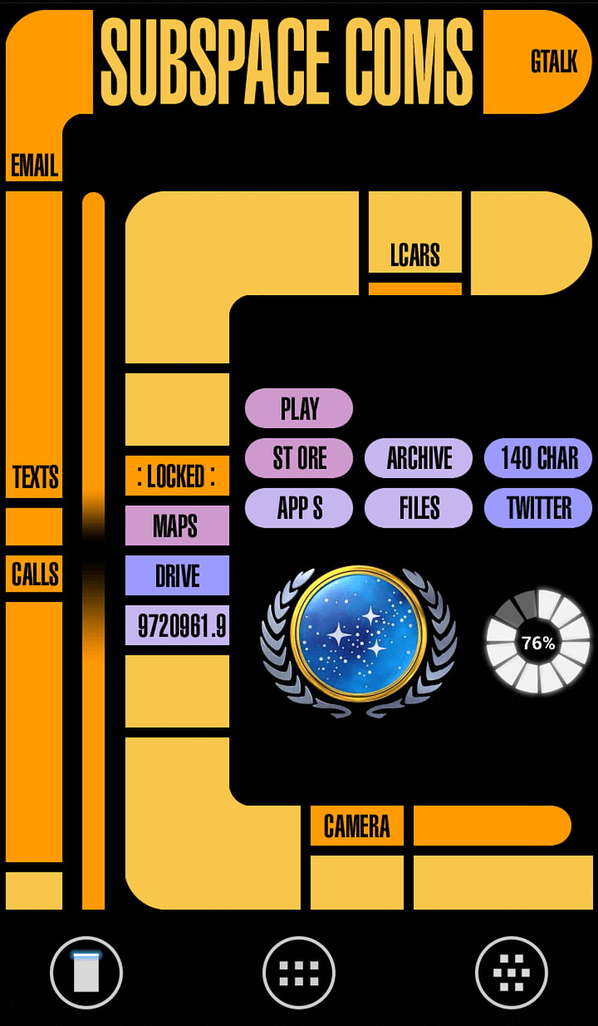 Startschirm von Star Trek LCARS: Android-Designs HD-Handy-Hintergrundbild