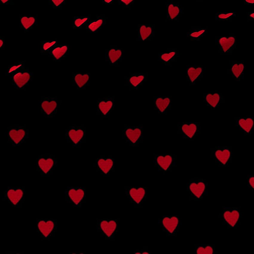 tkanina w czerwone serca i opakowanie na prezent, czarne serca Tapeta na telefon HD