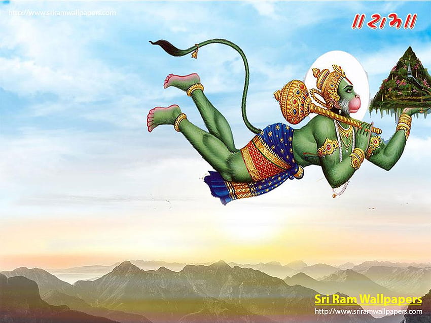 Hanuman ji volar en el cielo móvil, hanuman 3d fondo de pantalla