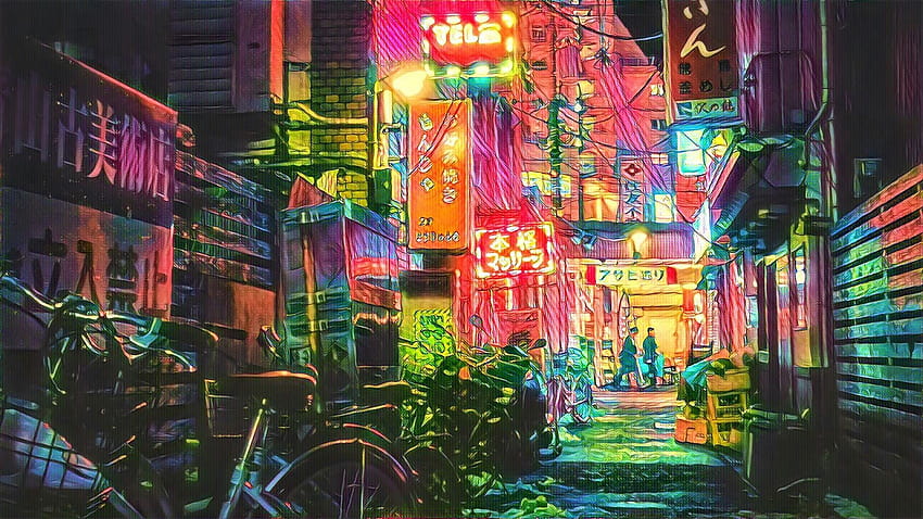 Noite da Cidade de Tóquio papel de parede HD