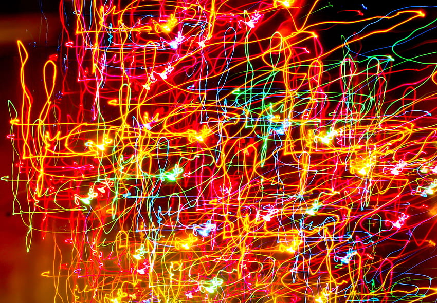 : abstrakt, Nacht, Textur, bunt, Neon, Schriftart, Linien, Farben, Illustration, Orgel, Wirbel, Lichtspuren, Weihnachtsbeleuchtung, psychedelische Kunst, Langzeitbelichtung 2318x1609, bunte Neonlichter HD-Hintergrundbild
