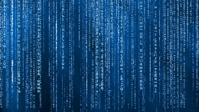 Niebieskie animowane tło matrycy, kod komputerowy z symbolami i znakami. Ruchome tła – VideoBlocks…, matryca niebieska Tapeta HD