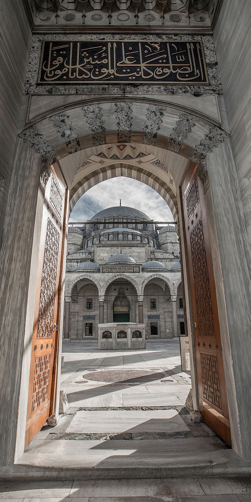 Lokalizacja: Meczet Sulejmana Wspaniałego, Stambuł, Turcja Autor: Zaid Abu, islamska architektura meczetu iphone Tapeta na telefon HD