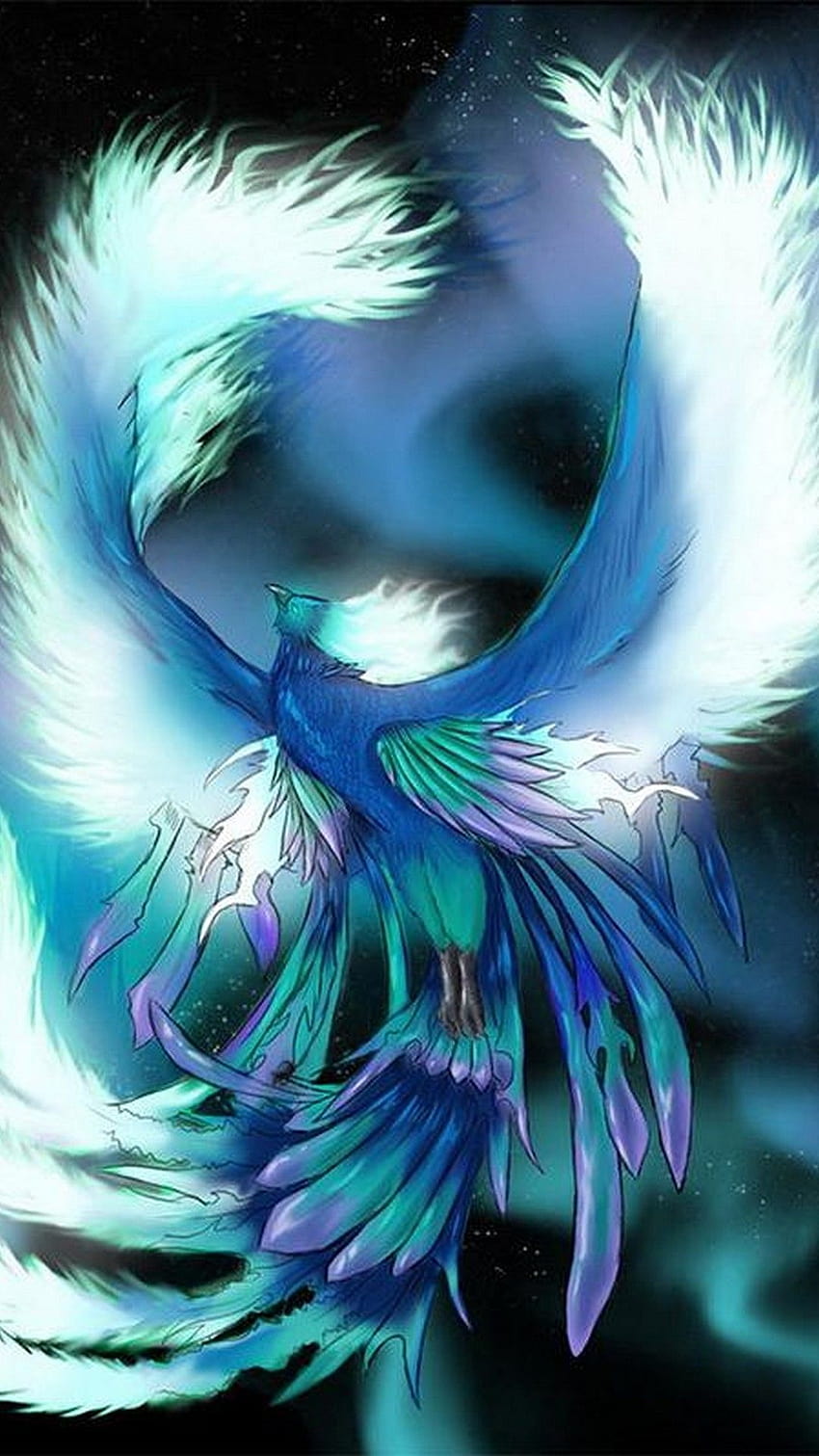 Mobile Ice Phoenix, pájaros míticos fondo de pantalla del teléfono