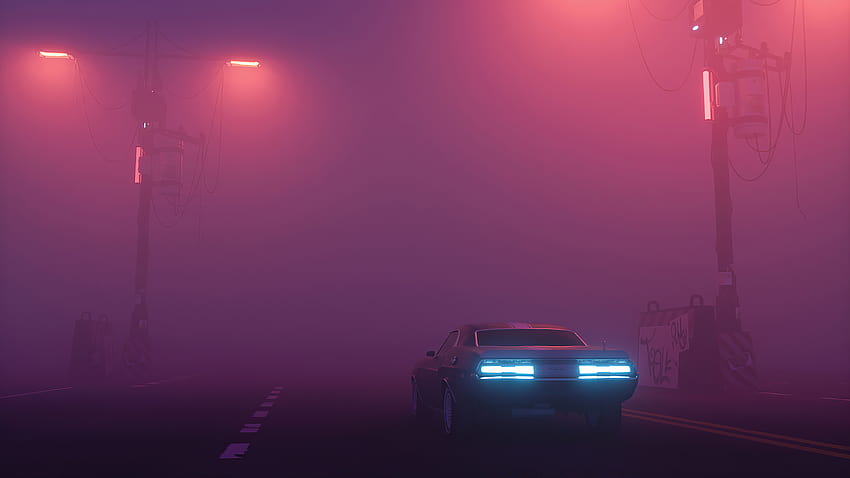 Foggy Road Car HD wallpaper