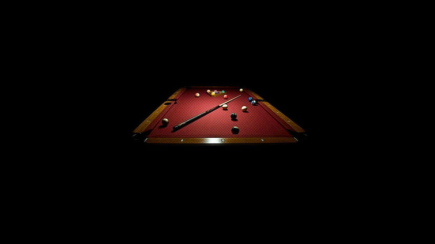 Pool balls on red pool table game, billiard HD wallpaper