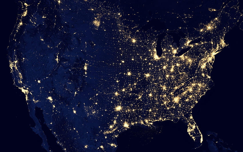 2560x1600 Night, Usa, Planet, Lights, North America, Earth HD wallpaper