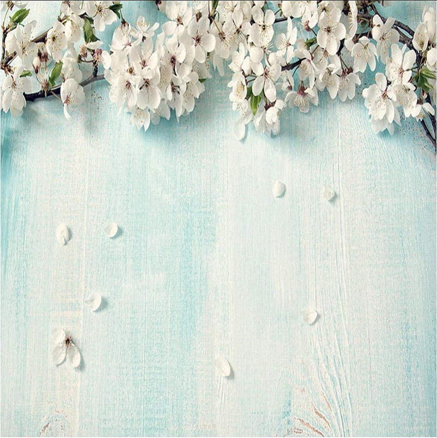 Wangxj Duvar 3D Mavi Ahşap Tahıl Kiraz Çiçeği duvar tablosu Oturma Odası Yatak Odası Romantik 3D Ev Dekor HD telefon duvar kağıdı
