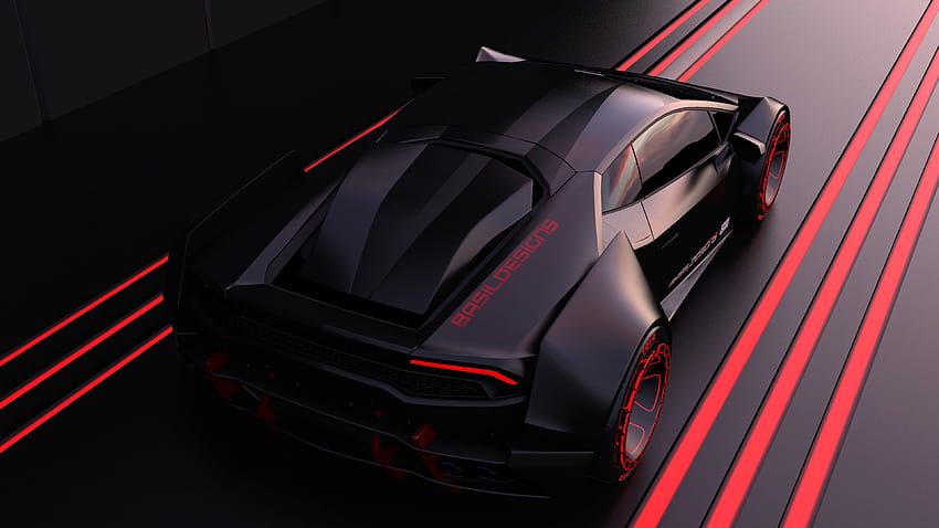 3840x2160 auto, auto, sport, modell, schwarz, rot, linien u 16:9 hintergrund, schwarzes auto HD-Hintergrundbild