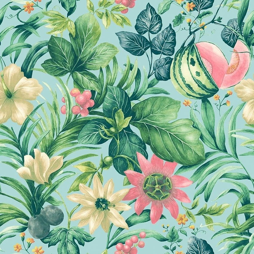 Grandeco Botanical Fruit Flower Pattern Tropical Floral HD phone wallpaper