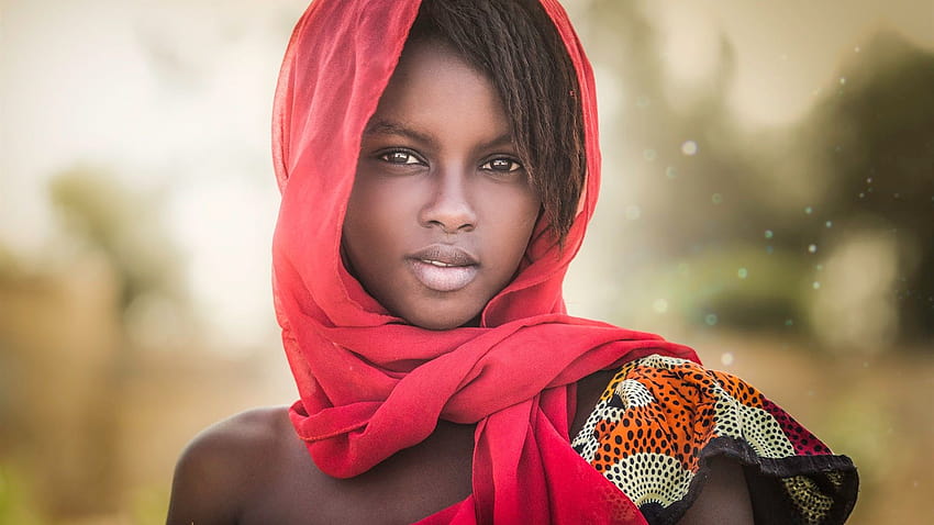 African girl, portrait, scarf 1920x1440 HD wallpaper