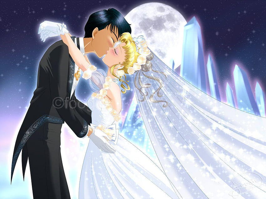 Usagi and Mamoru: Wedding Kiss by foogie, usagi mamoru dekstop HD wallpaper