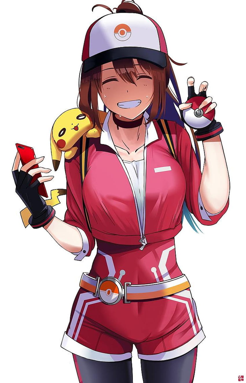 : female Pokemon trailer illustration, anime, anime, female pikachu HD phone wallpaper