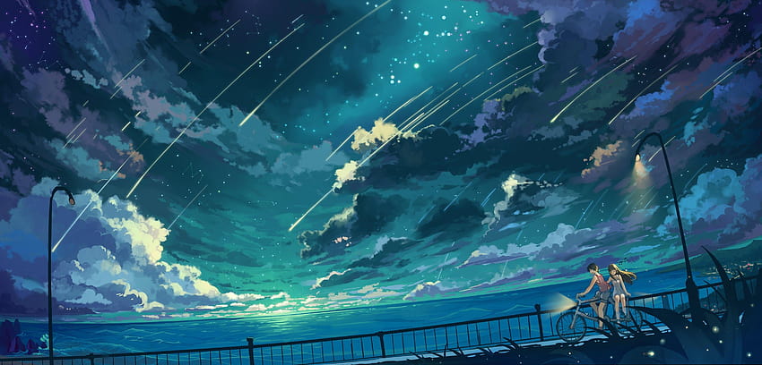 Wandern Sie unter den Sternen Voll und Hintergründe, Anime-Hintergrund HD-Hintergrundbild