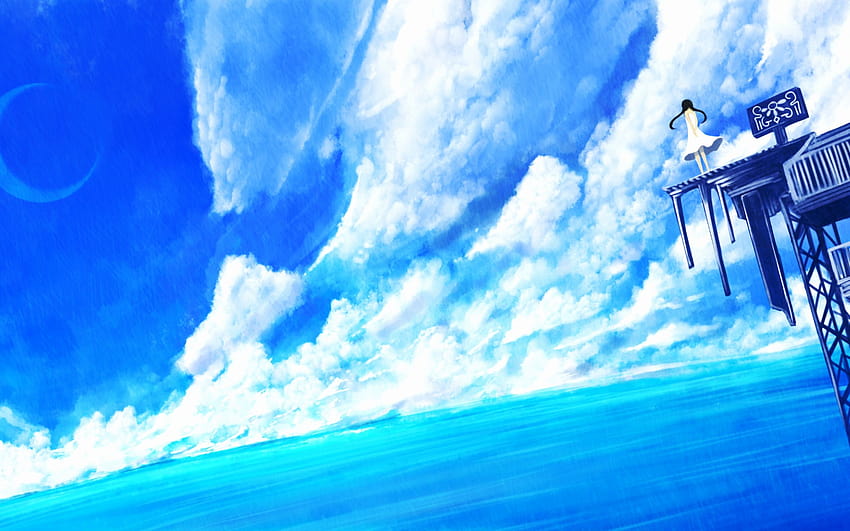99 Lovely Anime Ocean for You, anime girls landscape HD wallpaper | Pxfuel