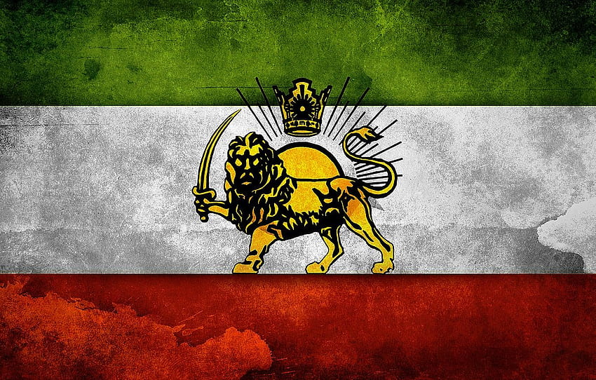 Soleil, Lion, Drapeau, Iran, Drapeau de l'Iran, section текстуры, drapeaux de lion et de soleil Fond d'écran HD