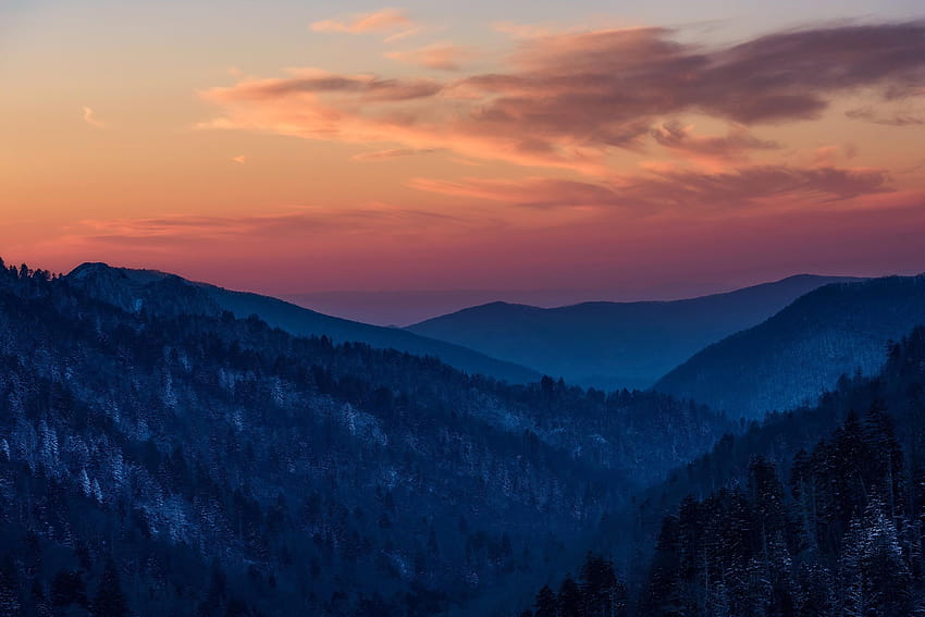 Smoky Mountain Winter Scenes, overlook HD wallpaper