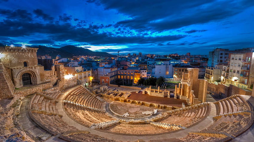 Bing : Teatro Romano de Cartagena, España fondo de pantalla