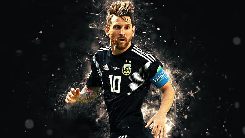 Lionel Messi Is Wearing Black Sports Dress In Black Backgrounds Messi HD wallpaper