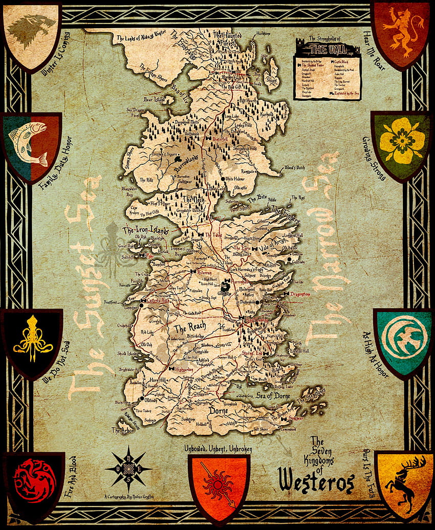 Westeros Map, game of thrones maps HD phone wallpaper
