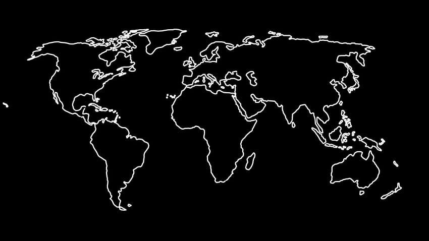 Peta dunia dalam garis Motion Backgrounds, peta dunia hitam Wallpaper HD