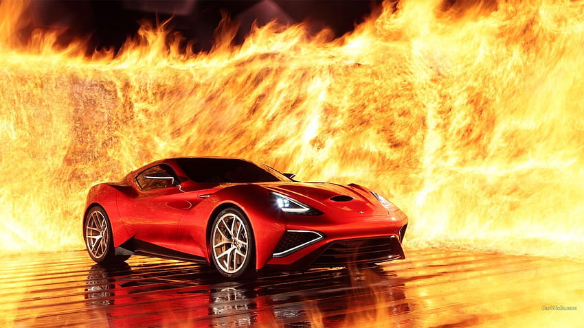 Mobil menyalakan lampu konsep vulcano icona, mobil keren menyala Wallpaper HD