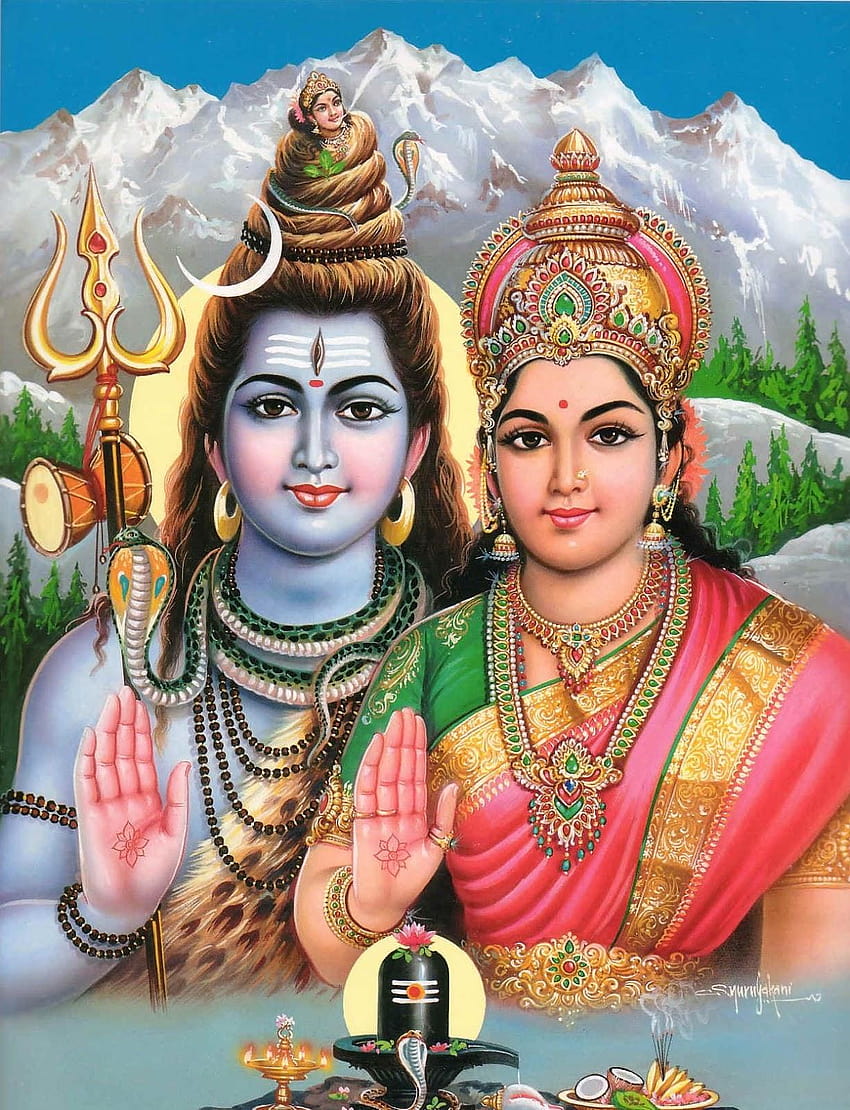 Pan Shiva i Parvati Mata 2019, shiv parvati Tapeta na telefon HD