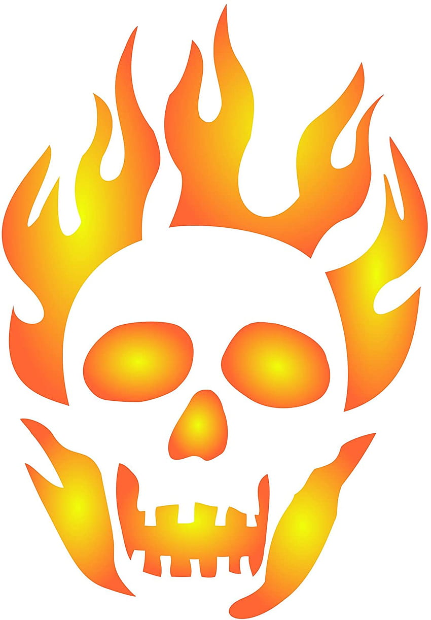 flame skull stencil