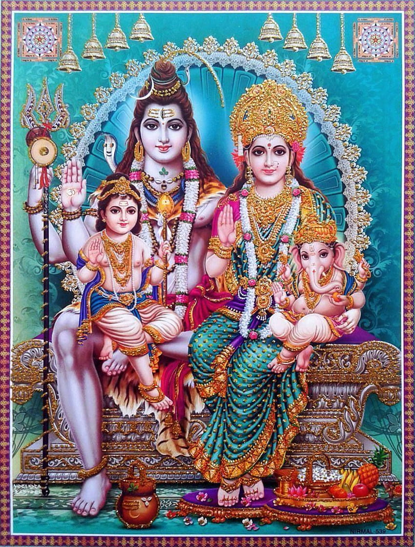 Lord Shiva ze swoją rodziną, shiv rodzina Tapeta na telefon HD