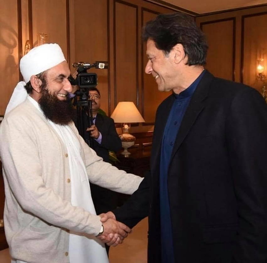 Maulana Tariq Jameel spotyka się z premierem Imranem Khanem Tapeta HD