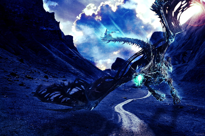 Naga Biru 3 Keren dan Penuh & Tinggi, naga keren Wallpaper HD