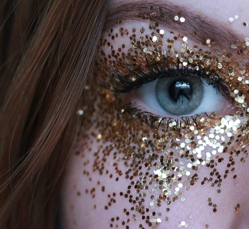 5 MINUTE Golden Glitter Eye Makeup
