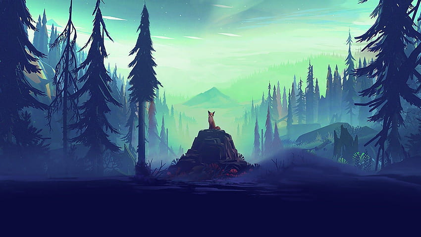 Fox In The Dark Forest, anime fox HD wallpaper