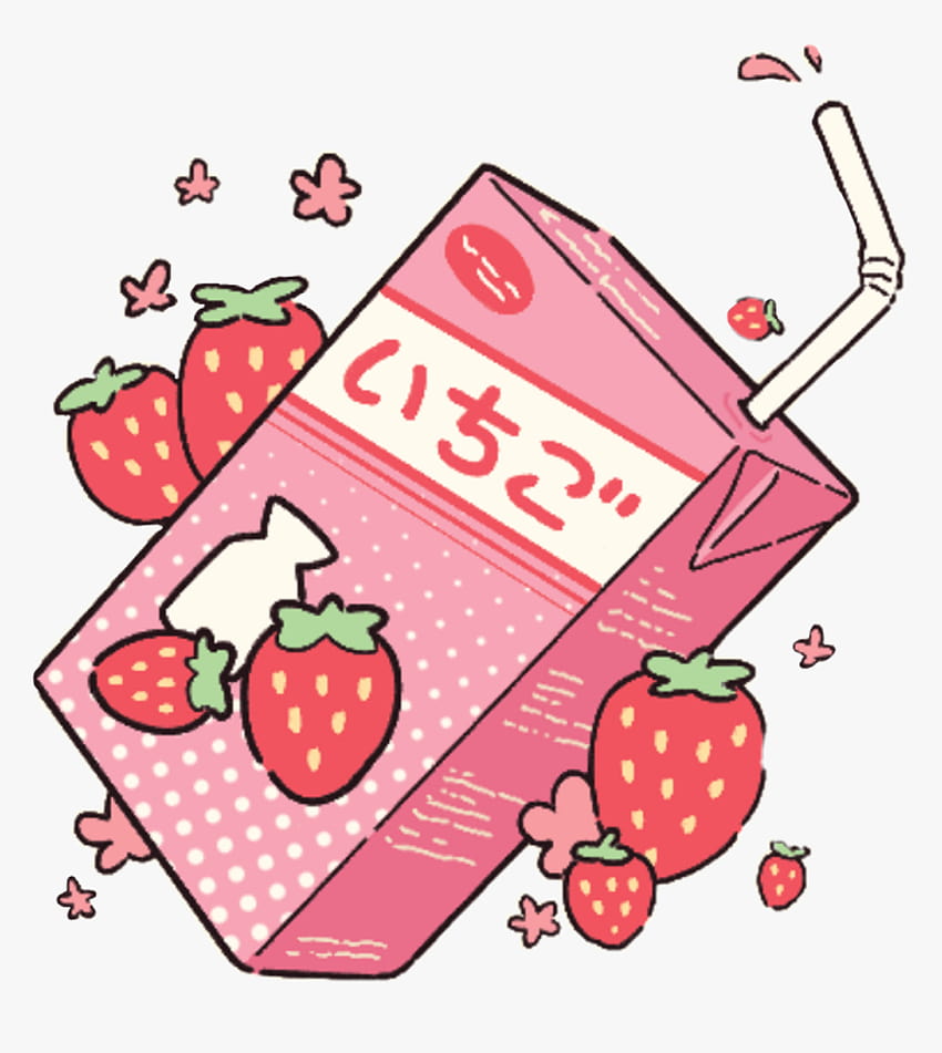 Aesthetic Strawberry Milk, Png , Transparent Png, kawaii strawberry milk 3d HD phone wallpaper